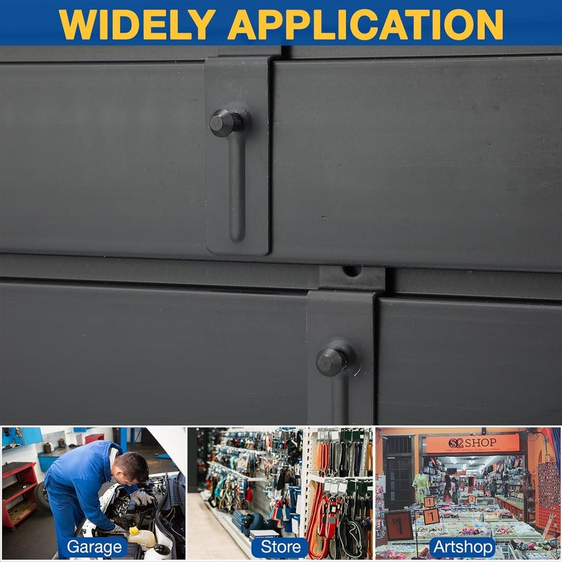 JaGely 10 Pcs Metal Slatwall Hooks 3 Inch Commercial Slatwall Utility Notch Hooks Picture Hanger for Pegboard Photo Frame Display Painting Art Accessories (Black) - Image 5